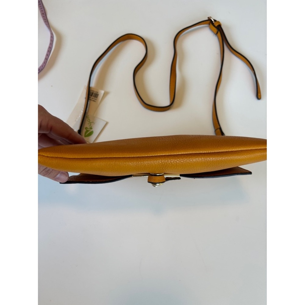 NEW Ochre Yellow Crossbody Bag Purse Vegan Leather Boho Casual Knot Consign - Picture 7 of 11